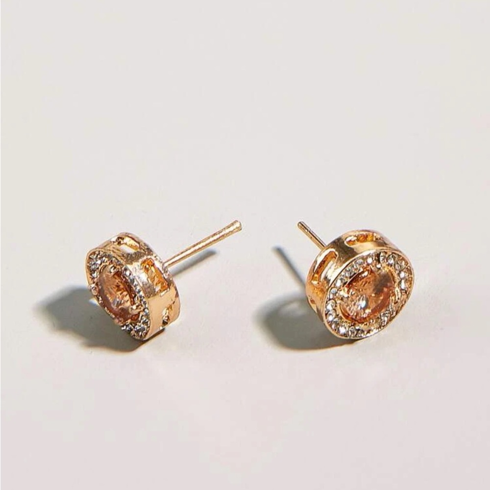 Swarovski 18k yellowgold plated sterling silver morganite cubic zirconia… - Picture 2 of 5